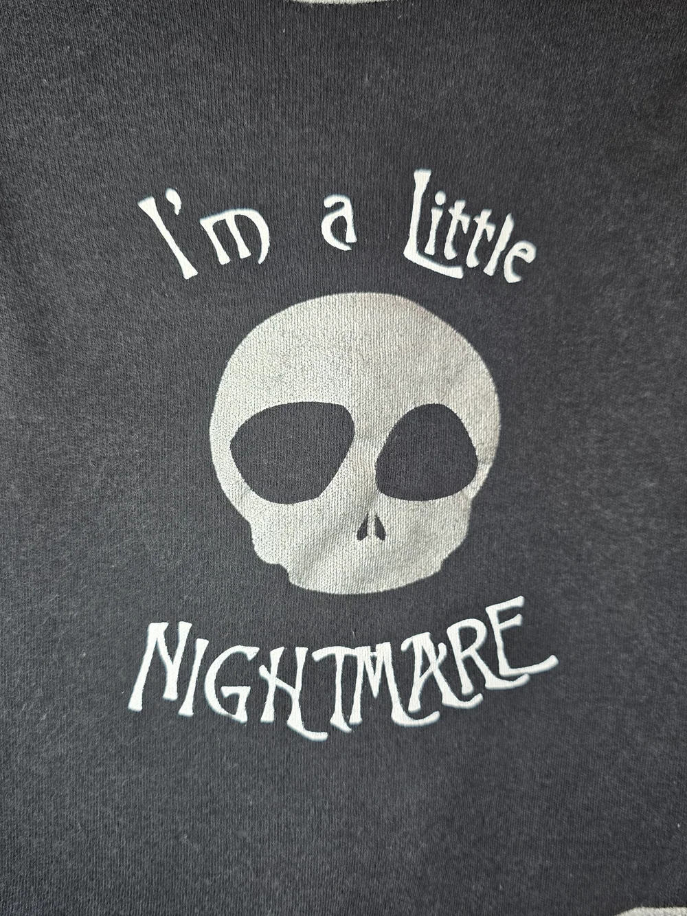 Gap I'm a Little Nightmare Black & Gray Baby  One-Piece Bodysuit Halloween Fall